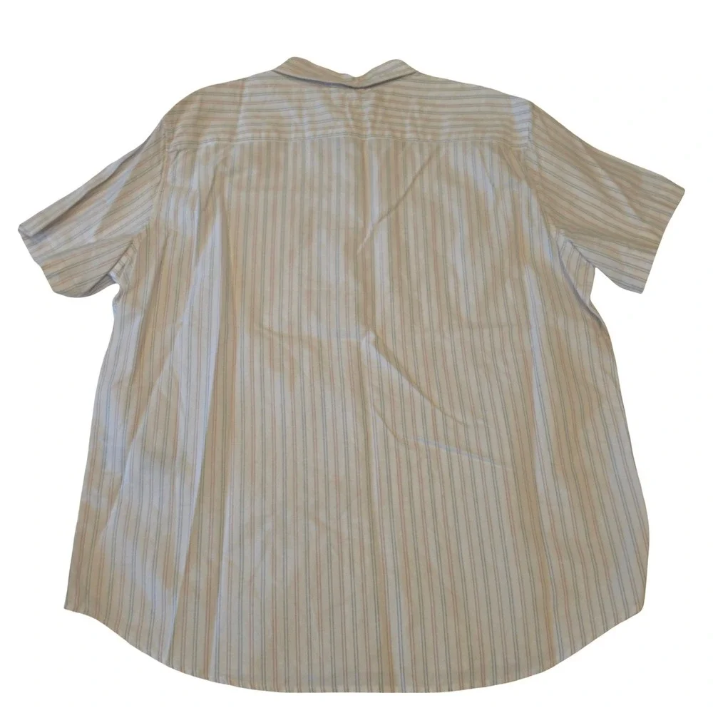 Levis Men's Short Sleeve Button Down Shirt White Striped Cotton 2XL